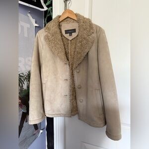 Liz Claiborne Cream Sherpa Jacket